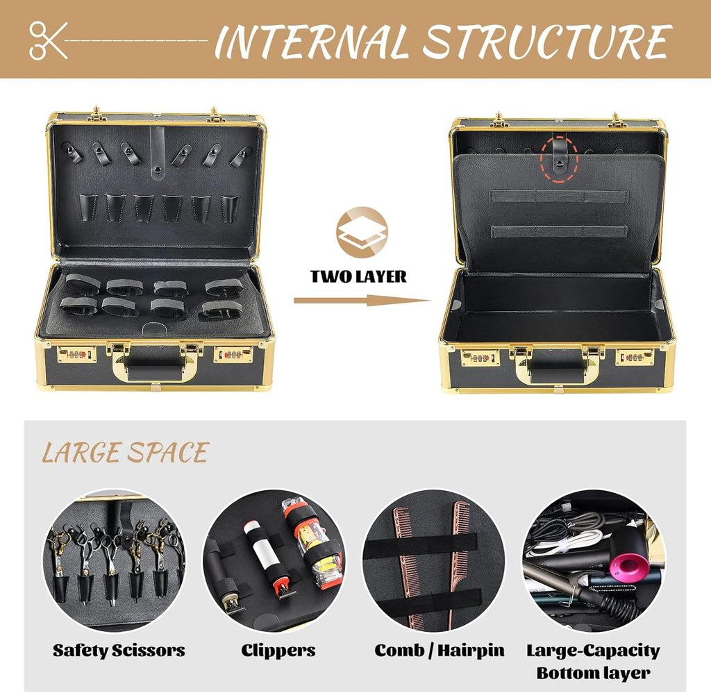 Barber Case with Code Lock Dual Layer 16 x 13 x 6 inch P1905