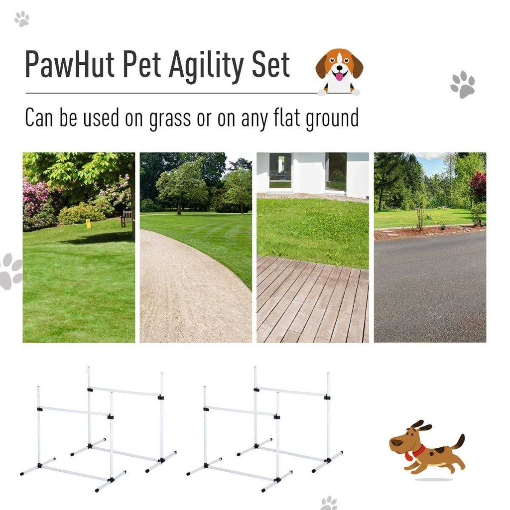4 Piece Dog Agility Equipment with Adjustable Height Jump Bars X28107