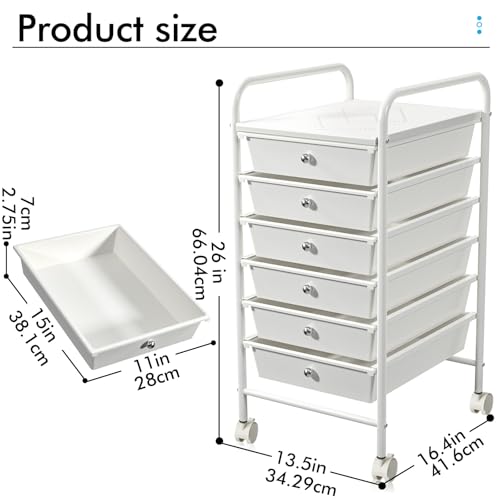 6 Drawer Plastic Rolling Storage Cart I437