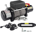 12V DC Winch with Synthetic Rope, 6 Ton (12,000 lb) Pulling Capacity W691611