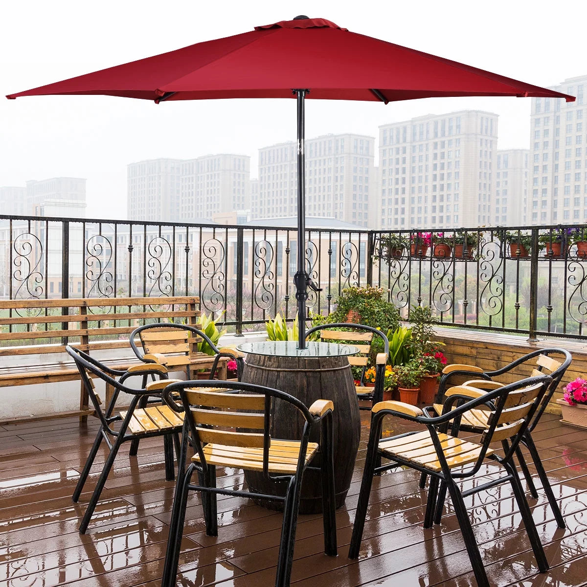 10FT Beige Patio Umbrella H60941
