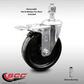 Phenolic Swivel Caster with 5x22 Wheel and 12mm Stem with TTL Brake W331