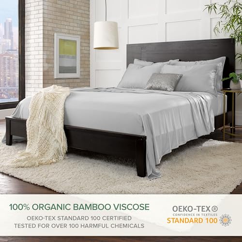 King White Bamboo Viscose Bed Sheet Set W15899