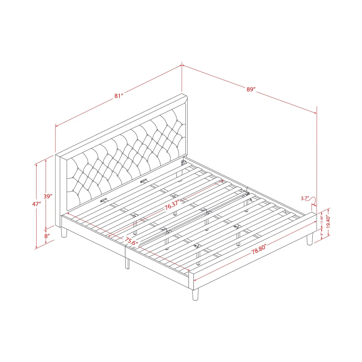 3-piece Wood Platform Bedroom Set Z398