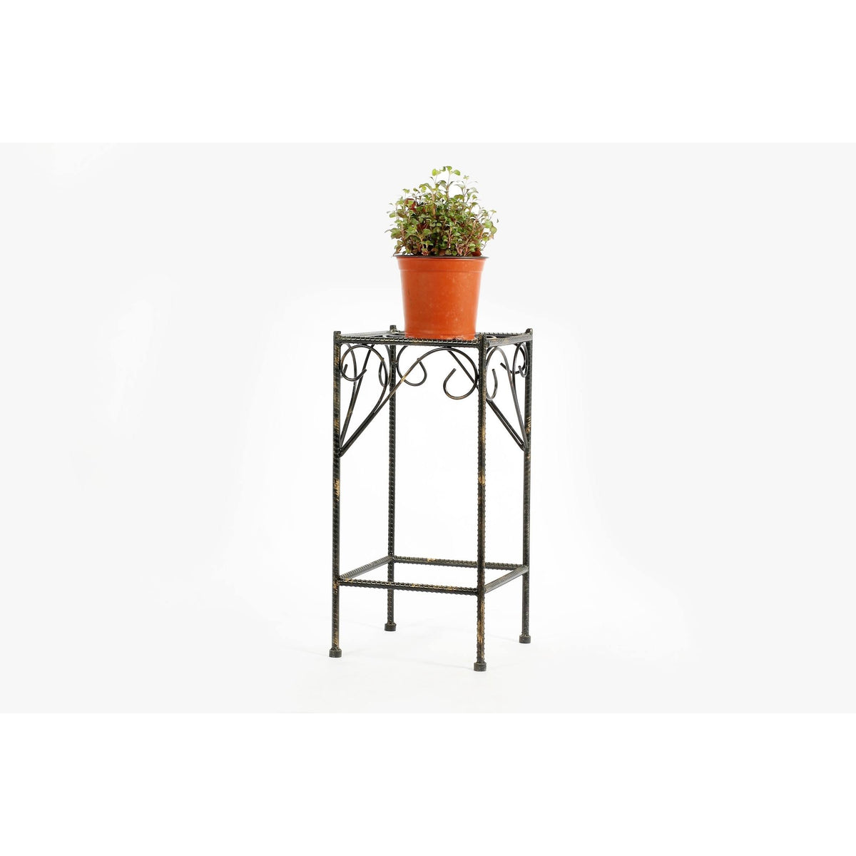 Medium Celtic Clover Square Cast-Iron Plant Stand R8735