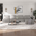 Light Grey Modular Sectional Sofa with Ottoman L799