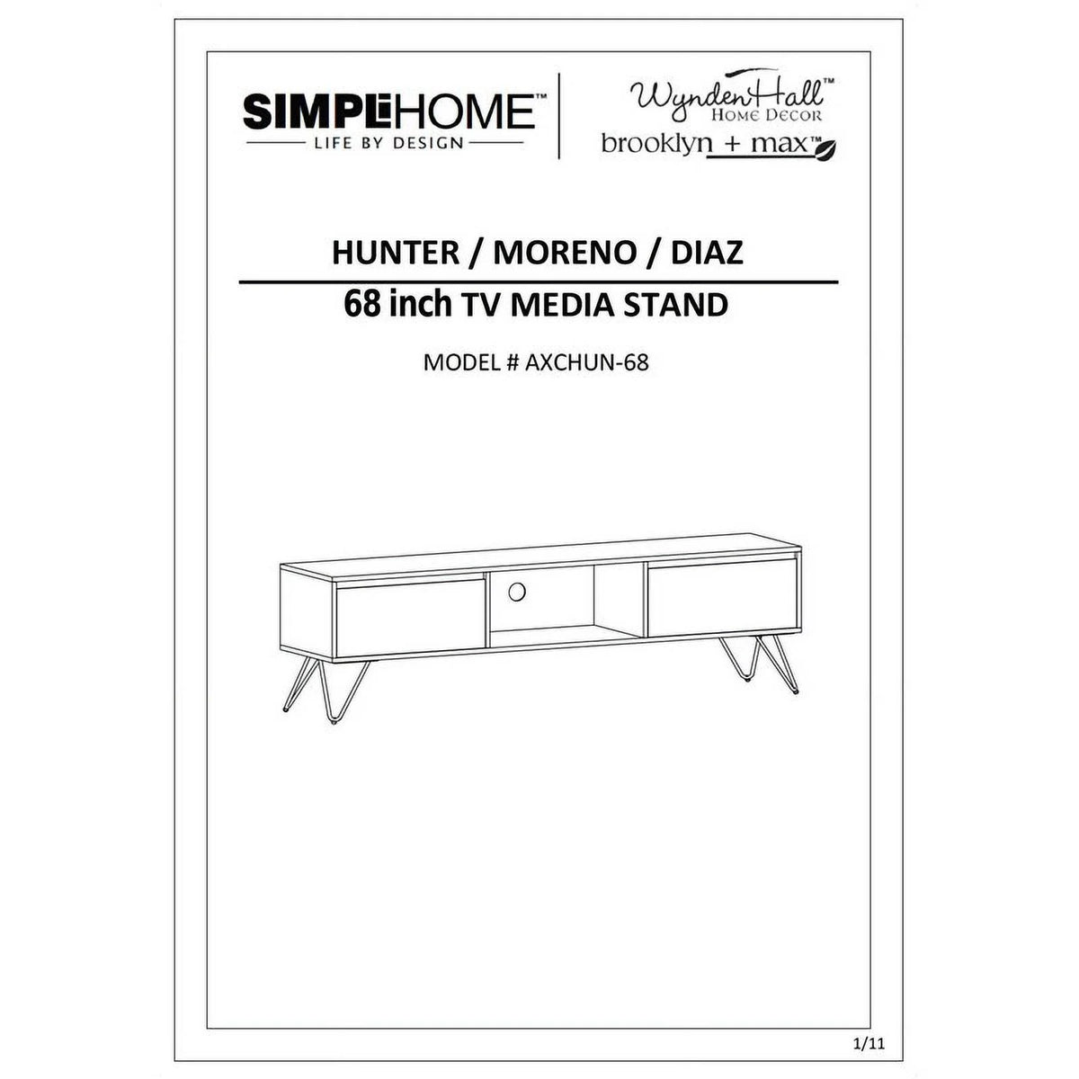 68" Mango Wood TV Media Stand L9092
