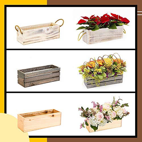 Wood Planter Box with Plastic Liner, 12x4 inch Rectangular O34797