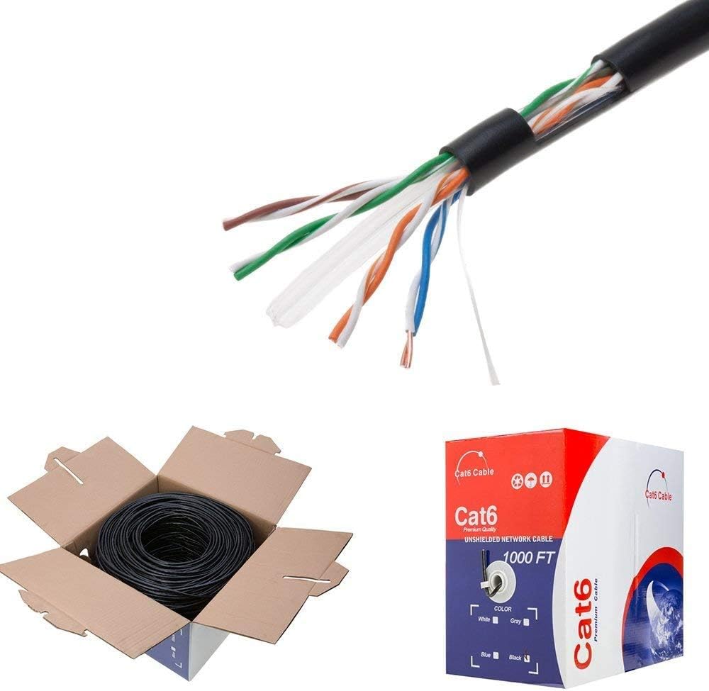 CAT6 1000FT White Solid 23 AWG Plenum Cable P443