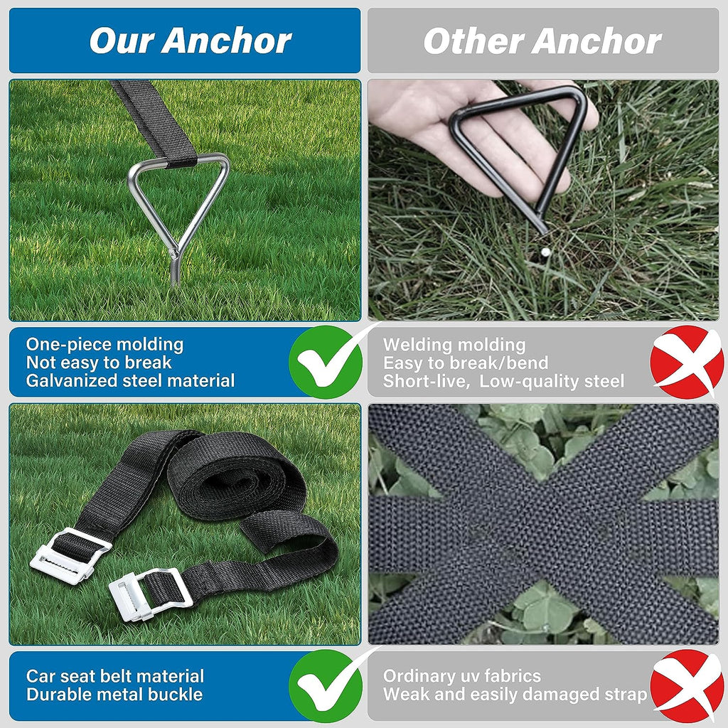 Corkscrew Shape Steel Stakes Anchor Kit with T Hook K577