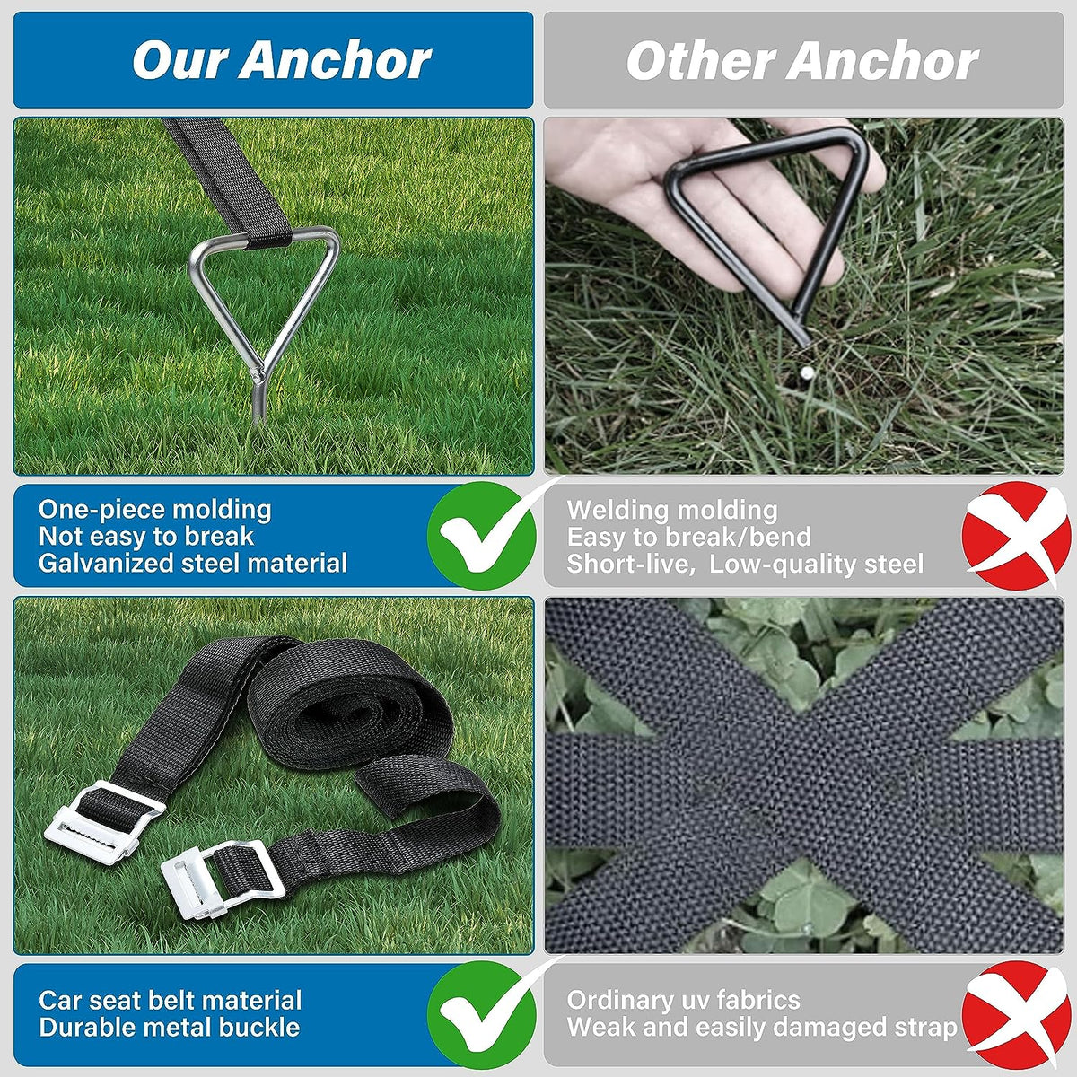 Corkscrew Shape Steel Stakes Anchor Kit with T Hook K577