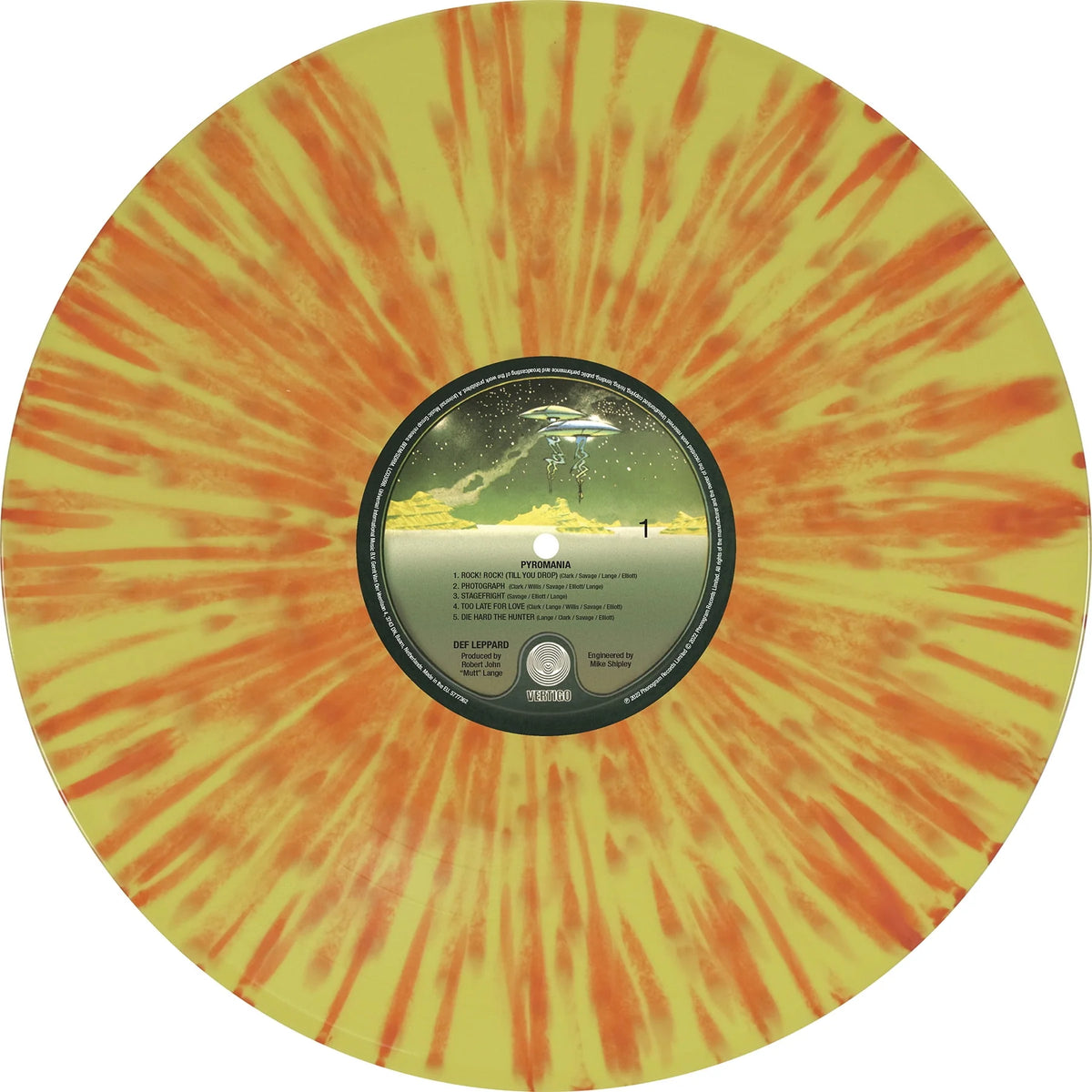 Orange & Yellow Splatter Vinyl Rock LP R717