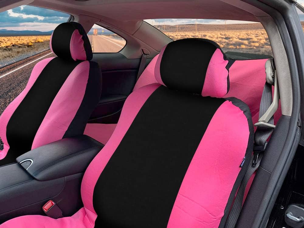 Pink Black Low Back Seat Covers Pack of 2 B543712