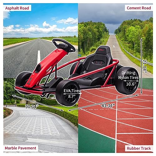 24V Go Kart for Kids with Music and Horn, Red U957