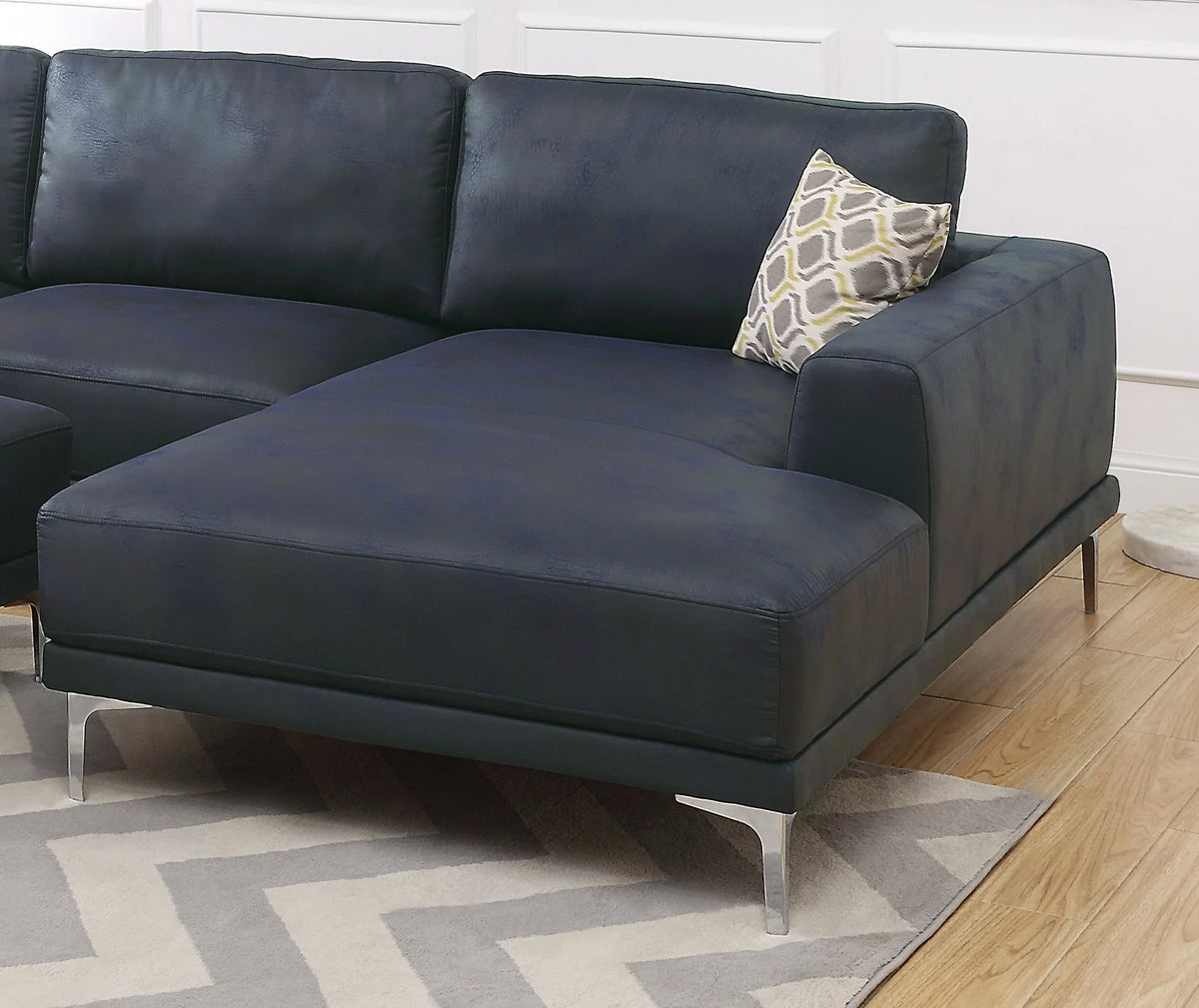 Navy Blue 2pc Leather Gel Sectional Sofa Z997309