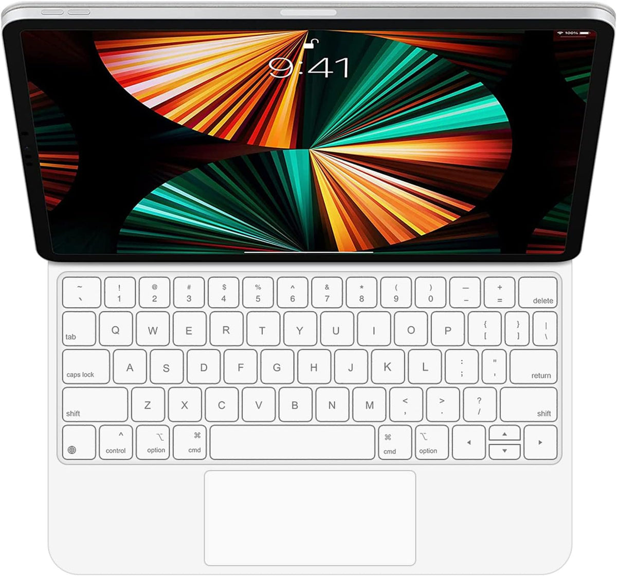 White Keyboard Case with Built-in Trackpad for iPad Air 5th/4th Generation and iPad Pro 11 inch H4184