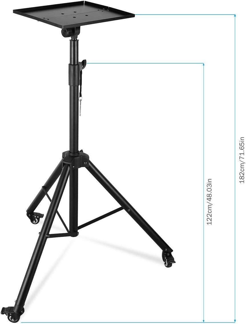 Projector Tripod Stand with Height Adjustable Plate and Casters Q641610