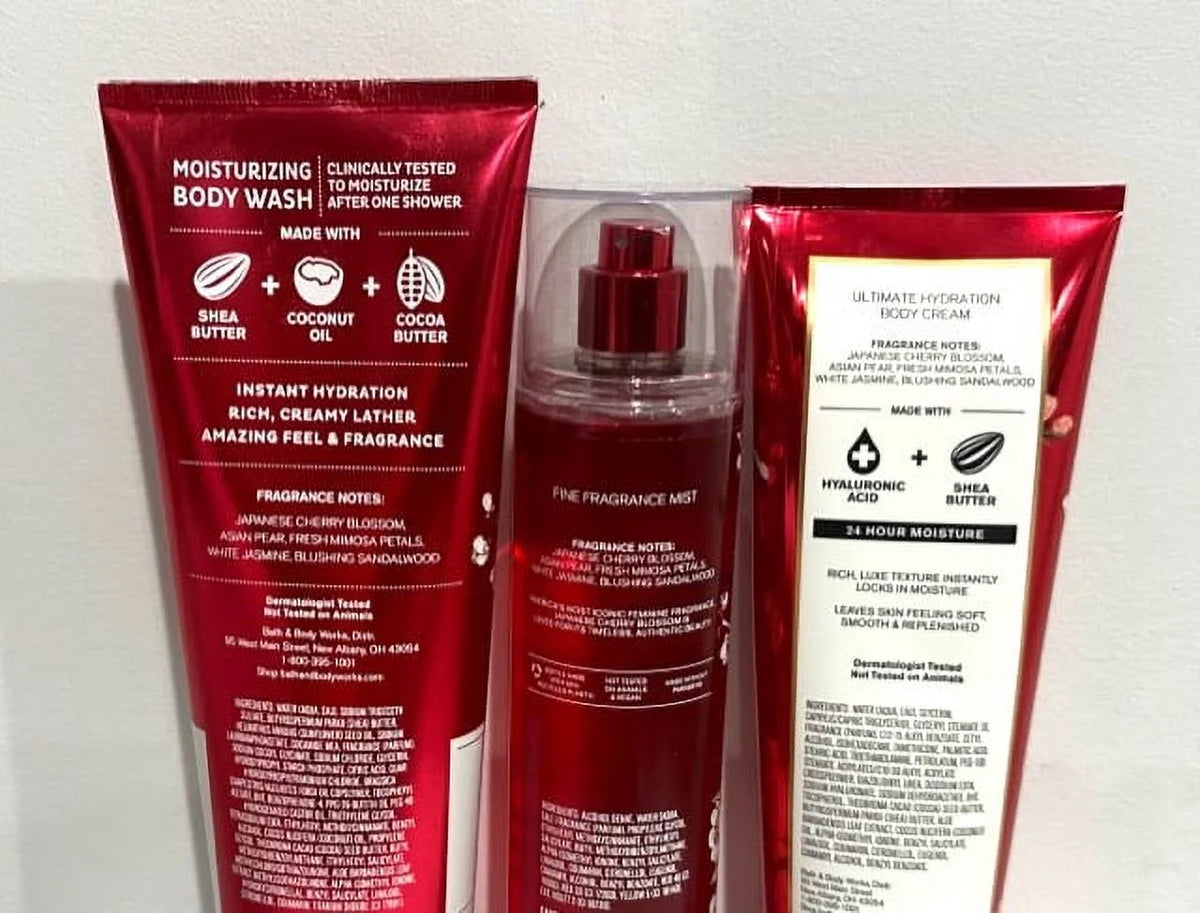 Japanese Cherry Blossom Body Wash Fragrance Mist and Body Cream C371