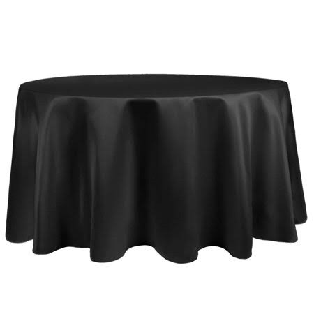 Black 120-Inch Round Tablecloth H655