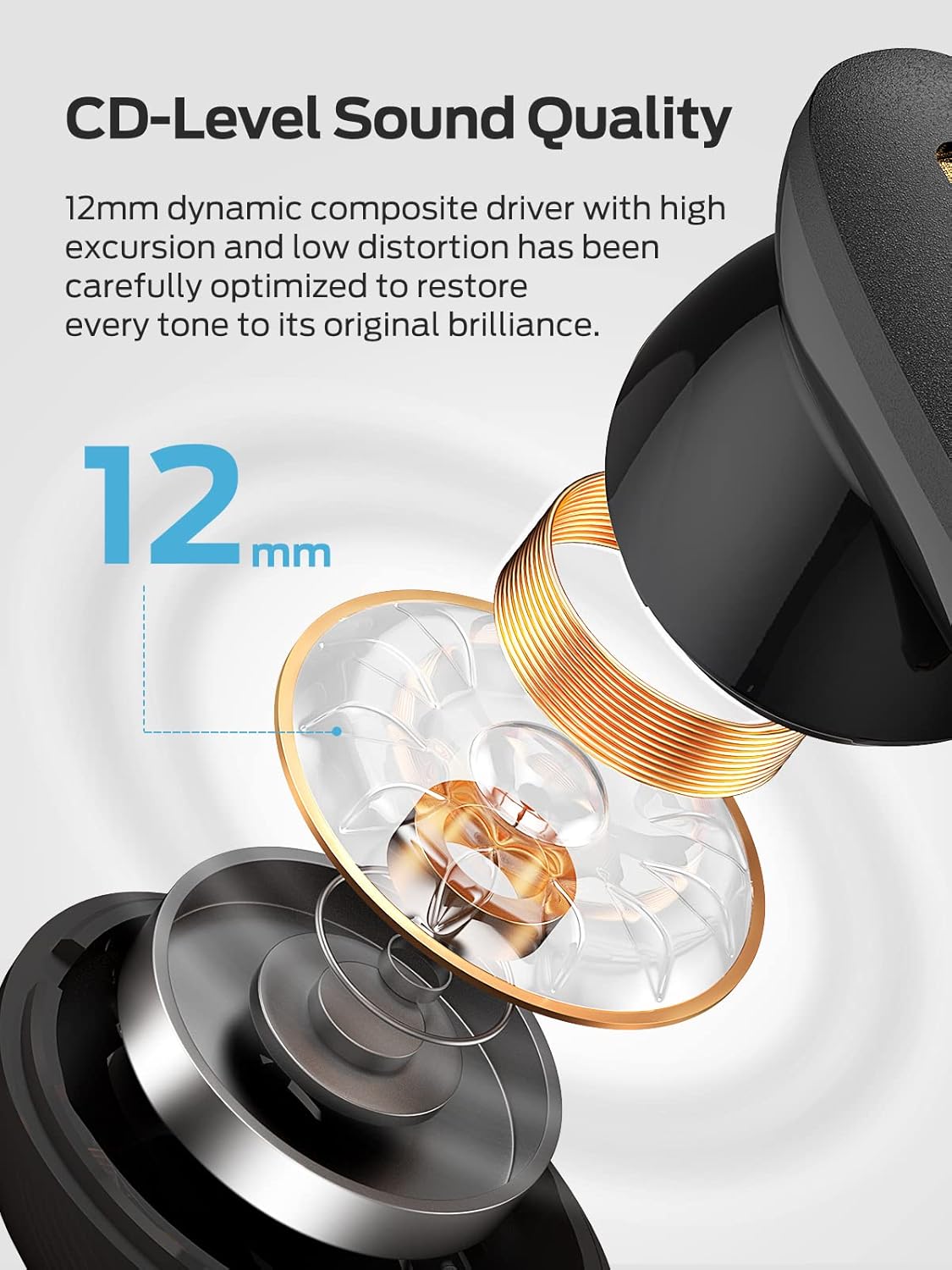 Wireless Earbuds with Bluetooth 5.2, Noise Cancelling, 30H Playtime D52409