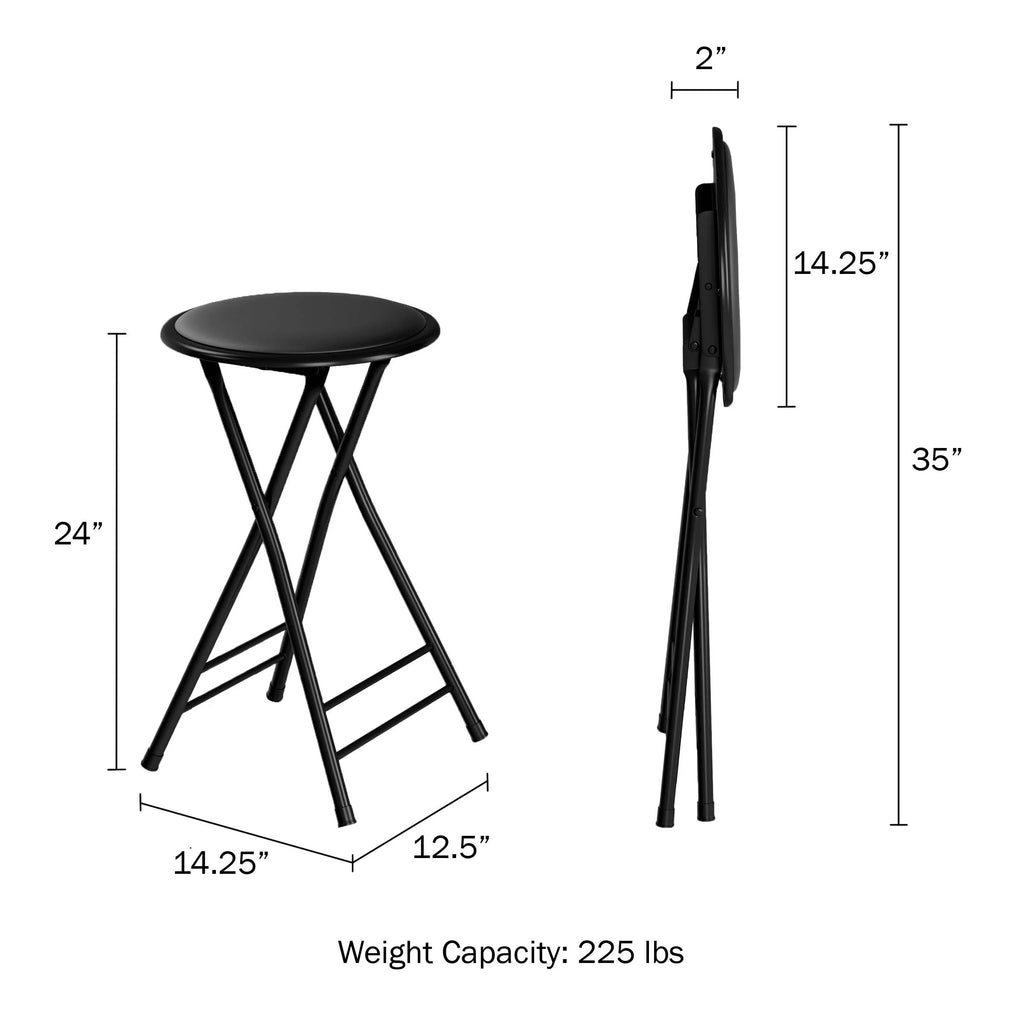 Black 24-inch Folding Stool Z865192