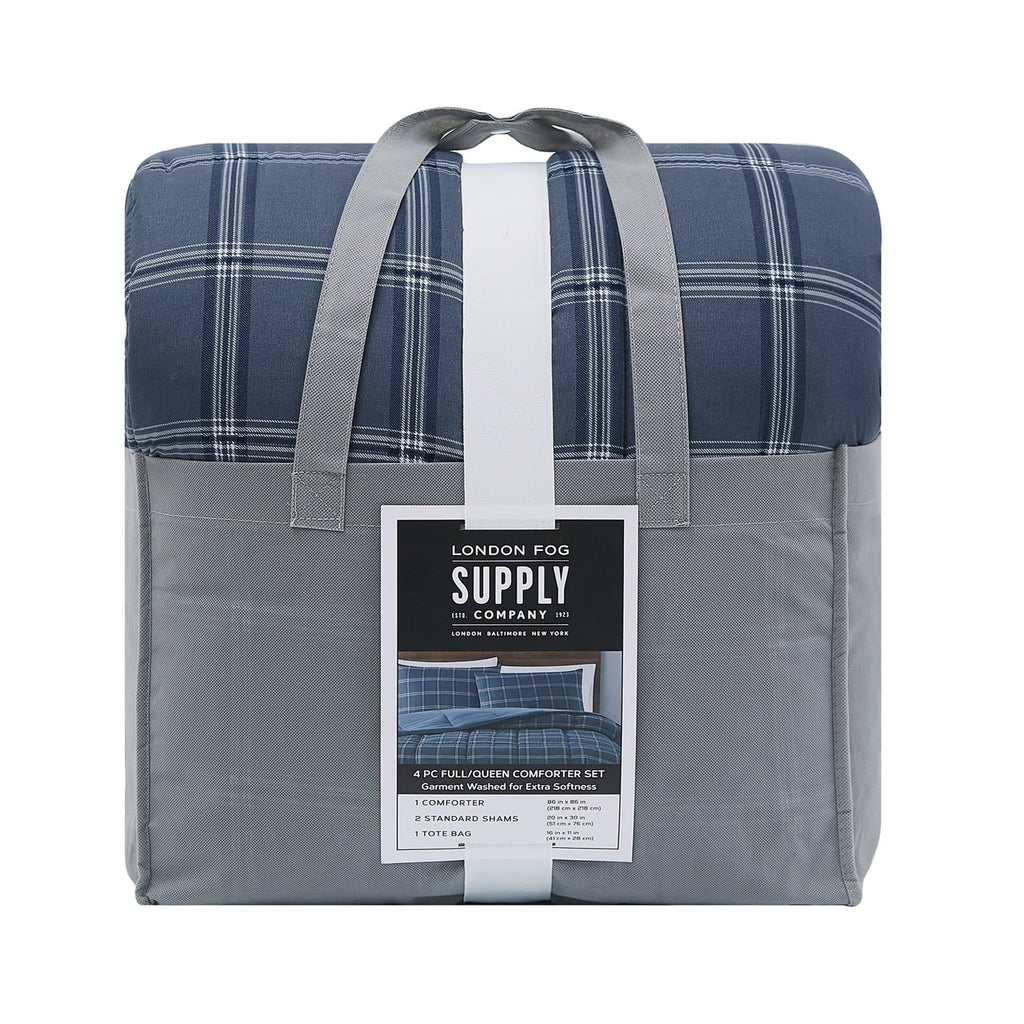 Grey 4-Piece Garment Washed Comforter Set S2181
