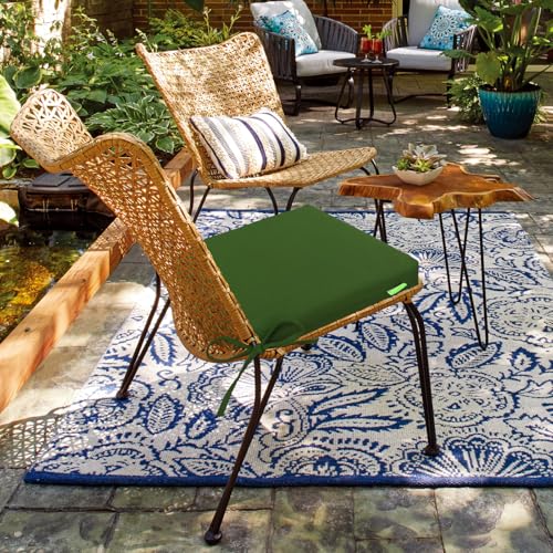Outdoor Chair Cushions Set of 2 with Ties Water Repellant Fade Resistant E41377