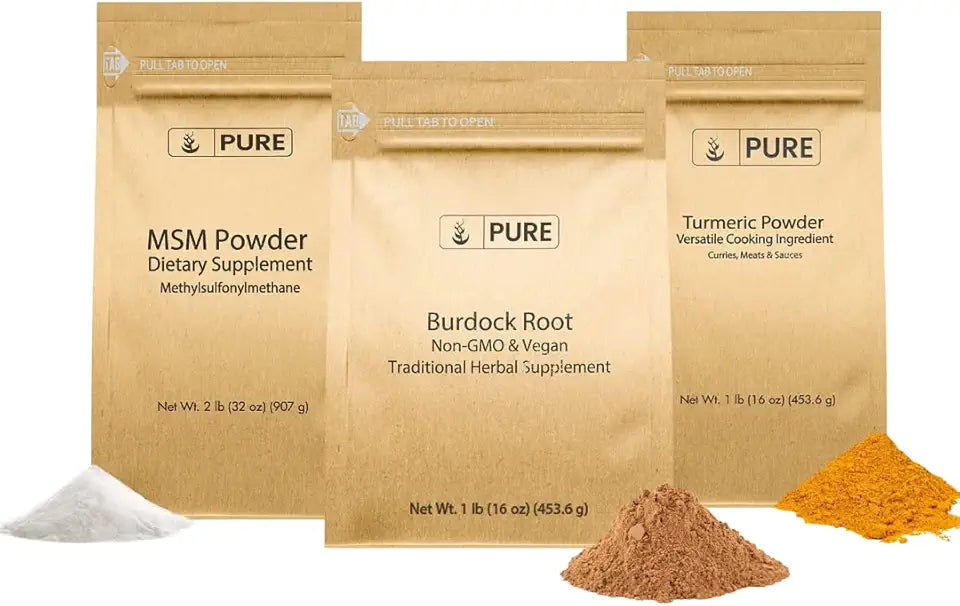 MSM Turmeric Burdock Root Powder Bundle B2596
