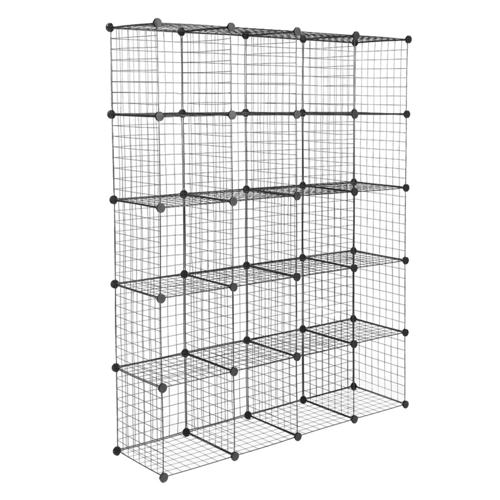 Black Metal 20-Cube Organizer Shelves L339915