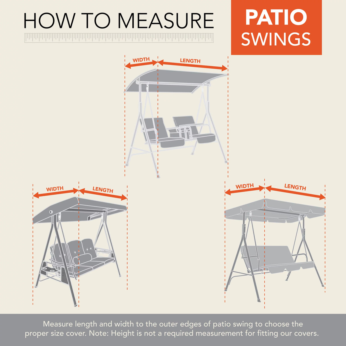 Gray Patio Swing Cover W341