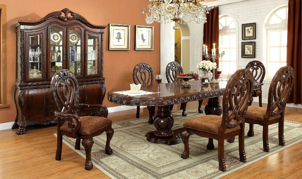 Cherry Solid Wood 7 Pc Dining Set Q231229