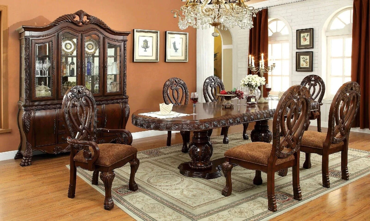 Cherry Solid Wood 7 Pc Dining Set Q231229