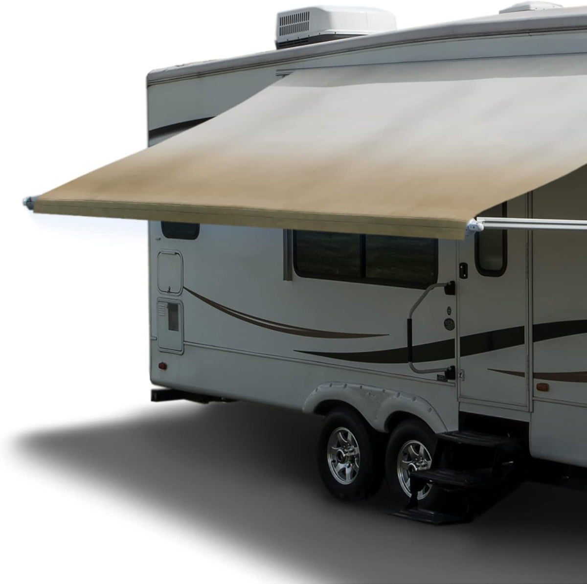 Tan Heat Sealed RV Awning Fabric Replacement 20 Foot H76421