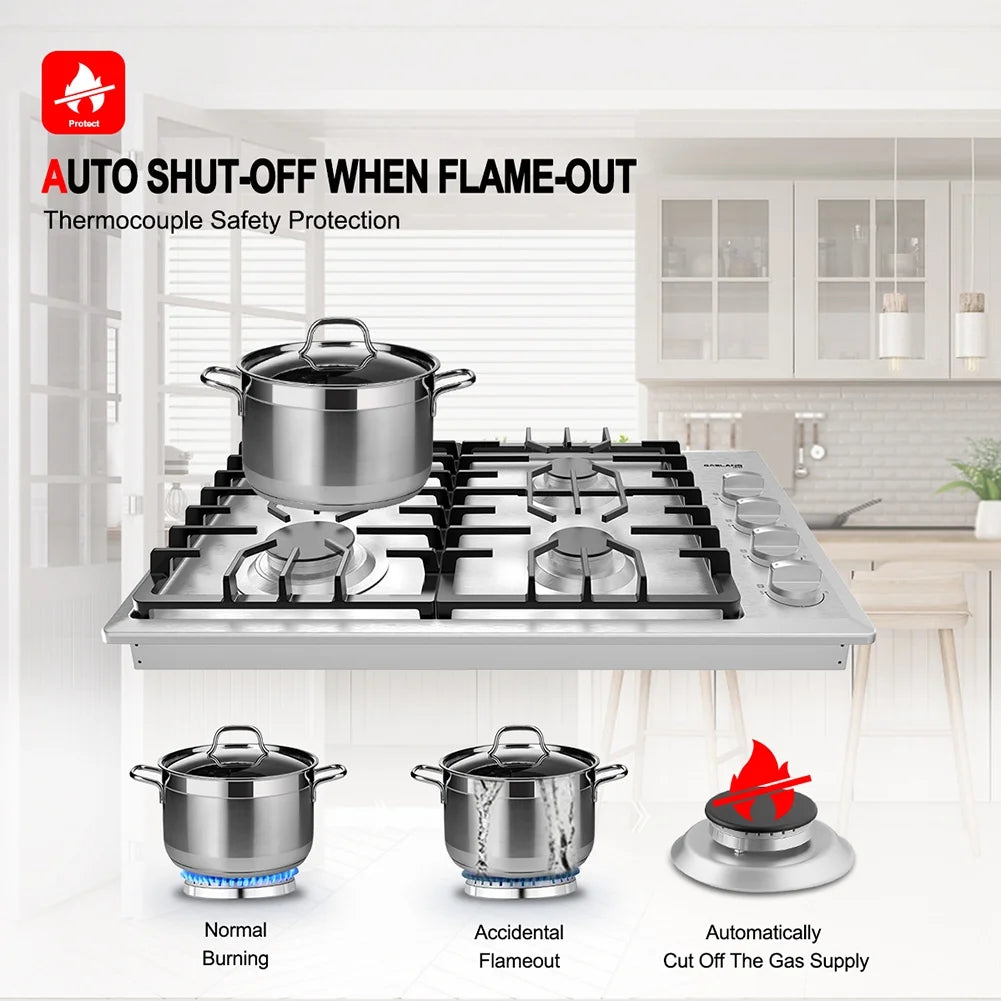 Stainless Steel 4-Burner Gas Cooktop C6368