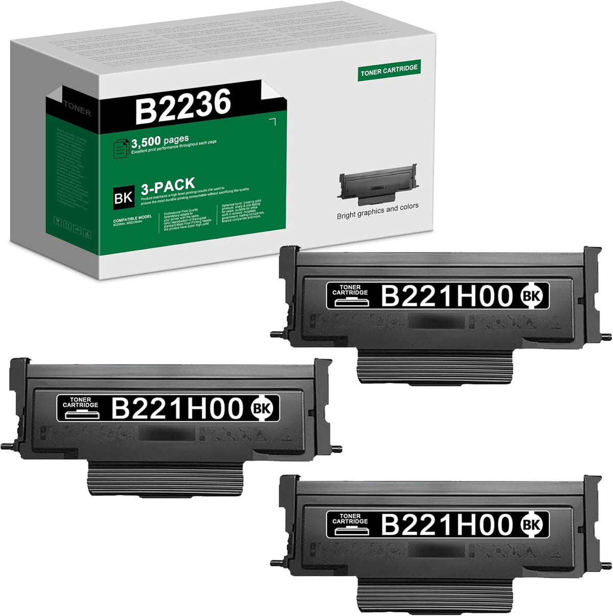 Black High Yield Toner Cartridge 3-Pack X430695