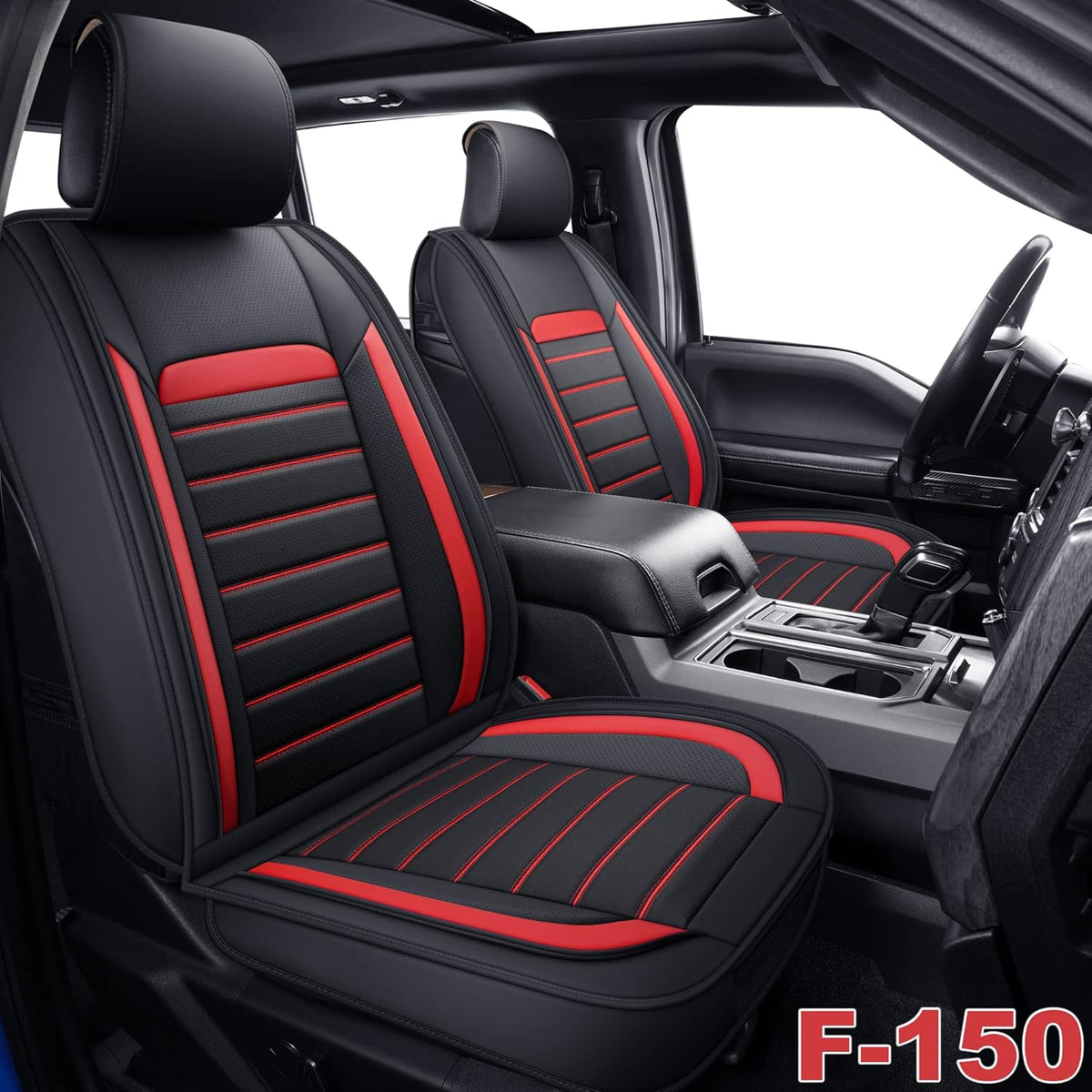 Leather Car Seat Covers, Front Pair, Black C573