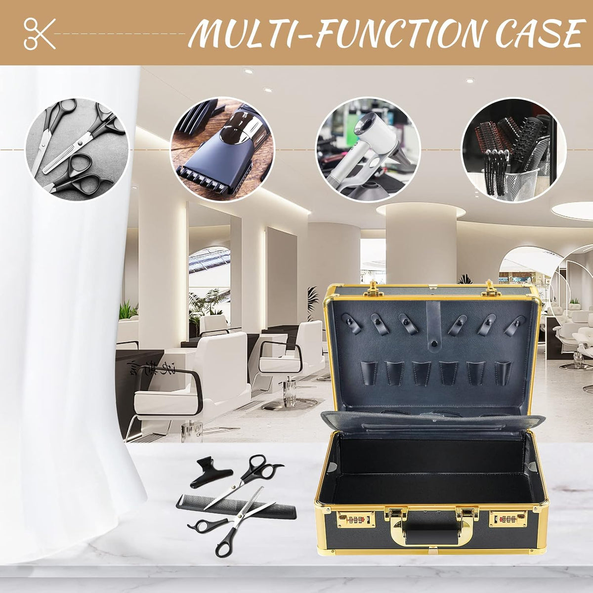 Barber Case with Code Lock Dual Layer 16 x 13 x 6 inch P1905