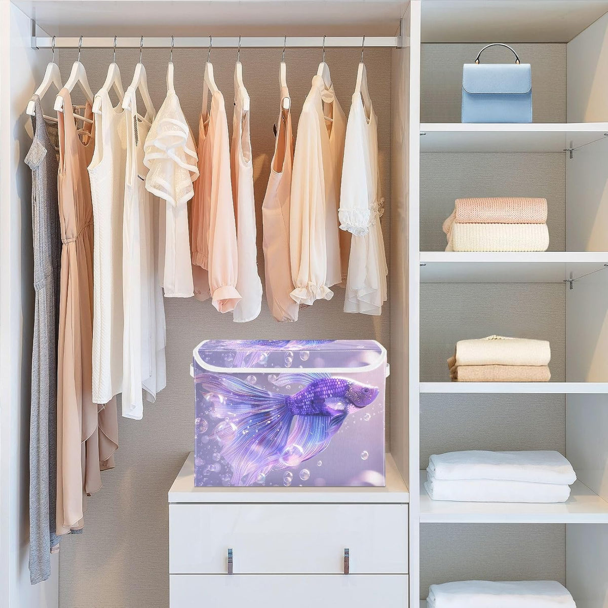 Containers Baskets with Lids Fabric Foldable Storage Bins Organizer with Lid Collapsible Storage Boxes K898