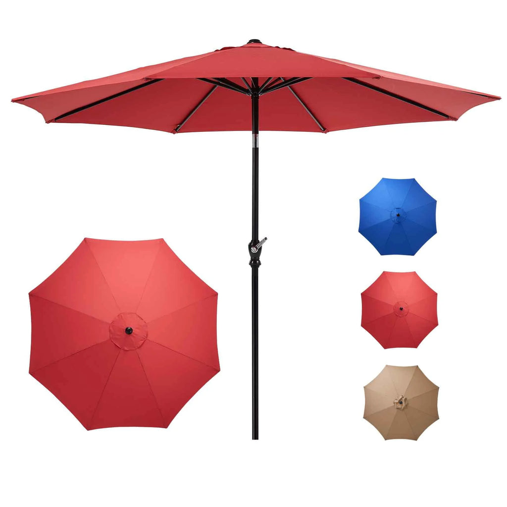 9-FT Outdoor Patio Umbrella with Push Button Tilt and Crank A967046