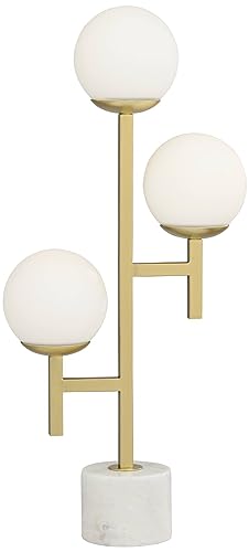 30" Tall Gold Marble Metal 3-Light Table Lamp E252493