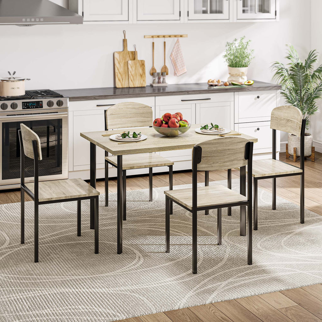 5-Piece Light Brown Dining Table Set D82714