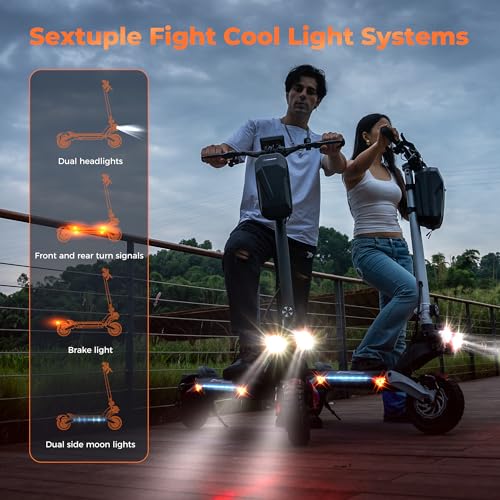Electric Scooter with 800W Motor, 10'' Off Road Tires, Turn Signals & Storage Bag Y15282