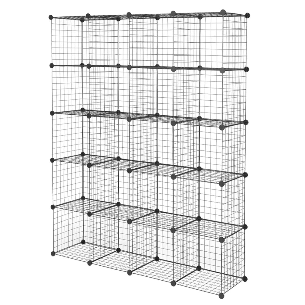 Black Metal 20-Cube Organizer Shelves L339915