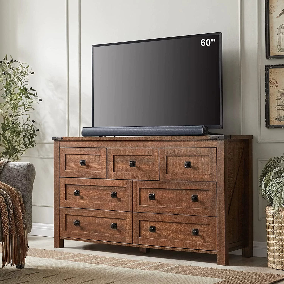 Wood 7 Drawers Dresser Storage Cabinet M75397