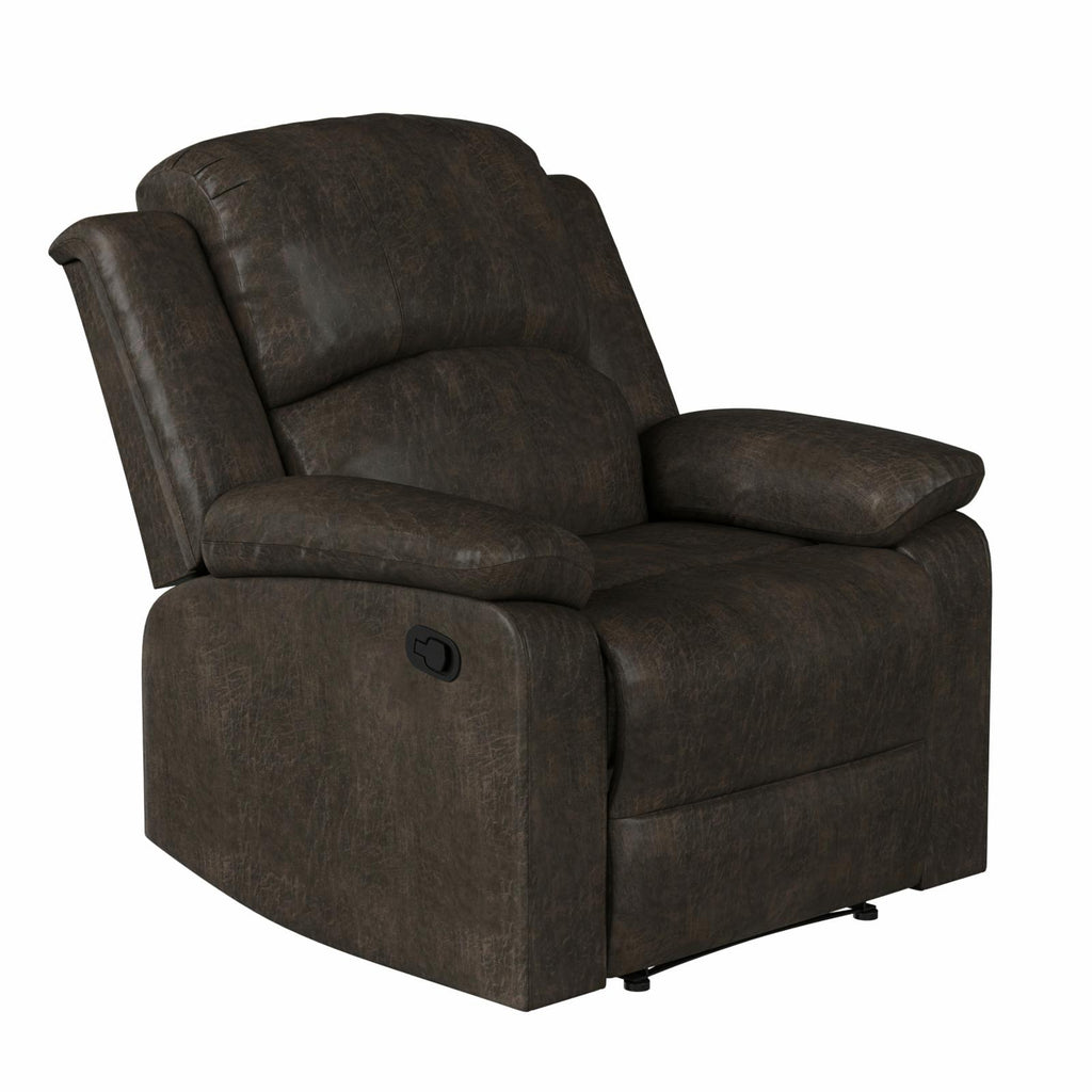 Dark Brown Faux Leather Recliner W42807