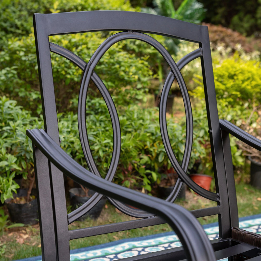 5-Piece Wicker Patio Conversation Set with Fire Pit Table G756204