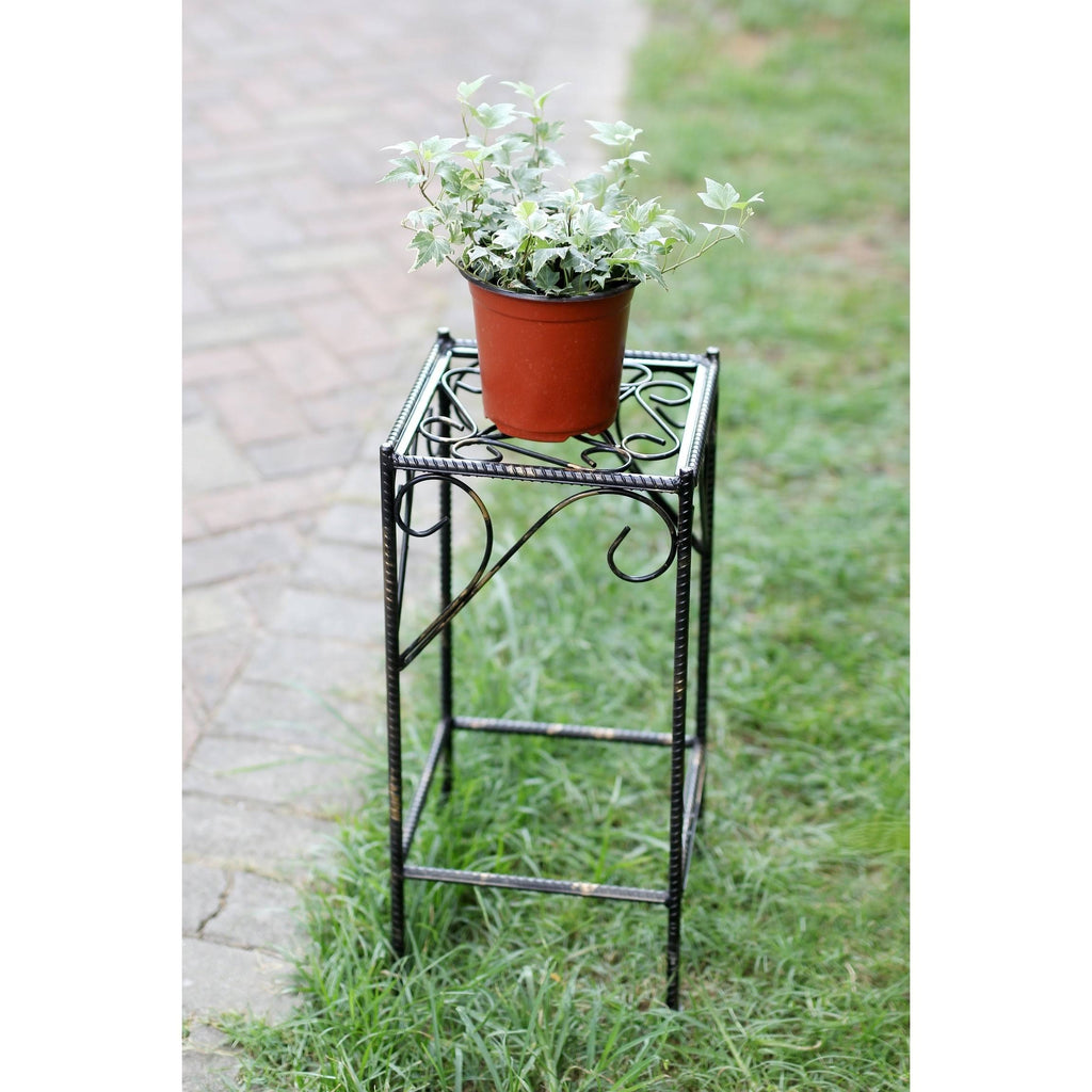 Medium Celtic Clover Square Cast-Iron Plant Stand R8735