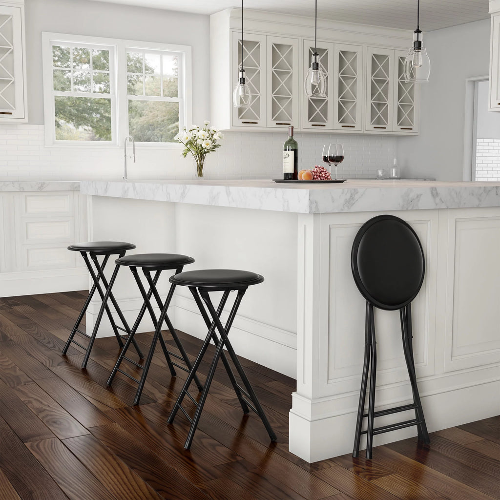 Black 24-inch Folding Stool Z865192