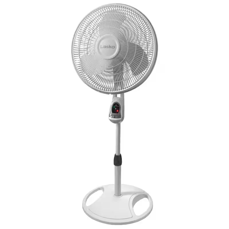 16 in. 3 Speed Oscillating Pedestal Fan with Remote Control in White I306507