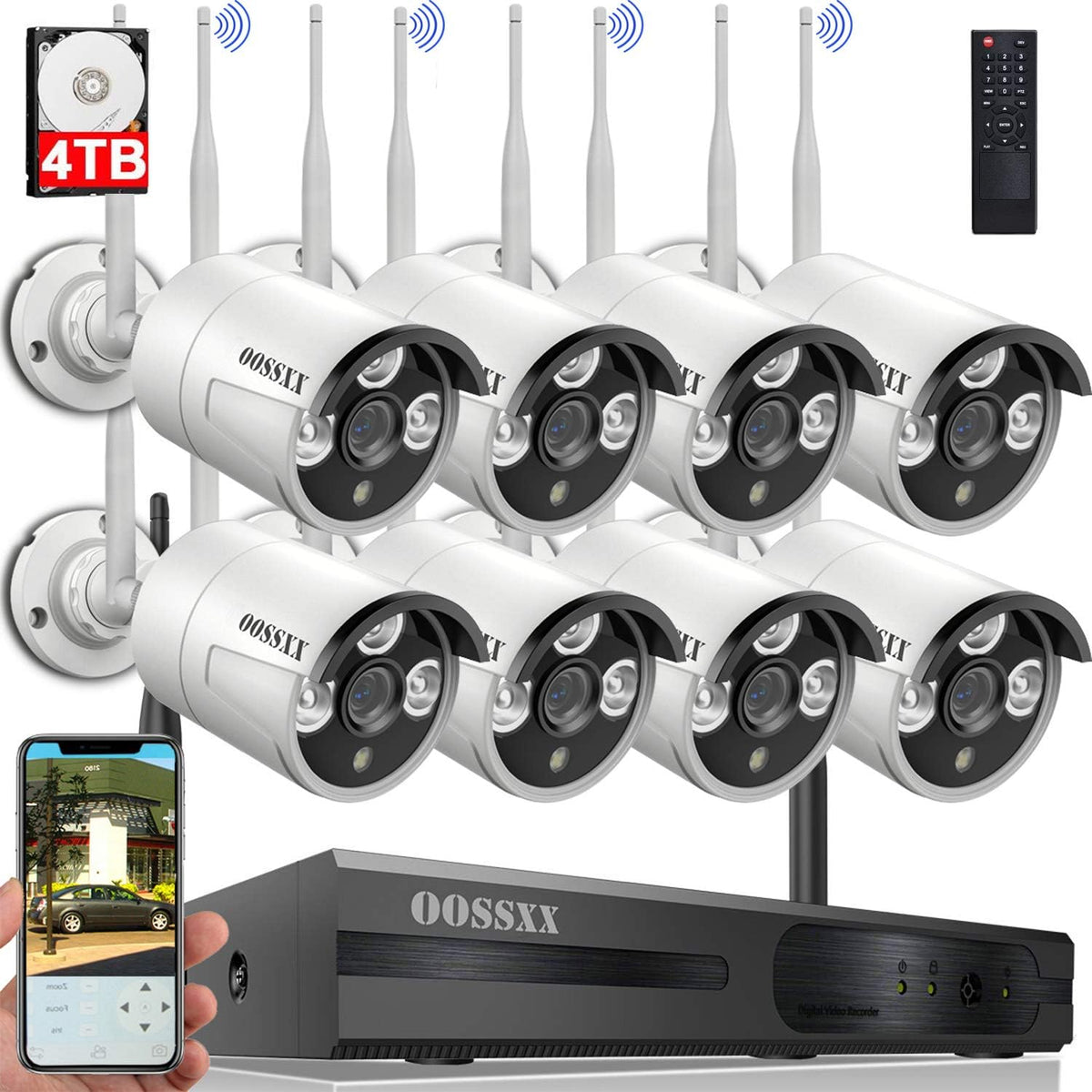 2K Wireless Security Camera System with 4TB HDD U612